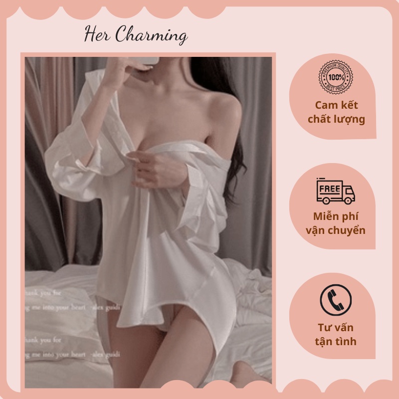 Váy Ngủ Lụa Sơ Mi Lụa Oversize Kiểu Dáng Sexy Nhiều Màu L020 .