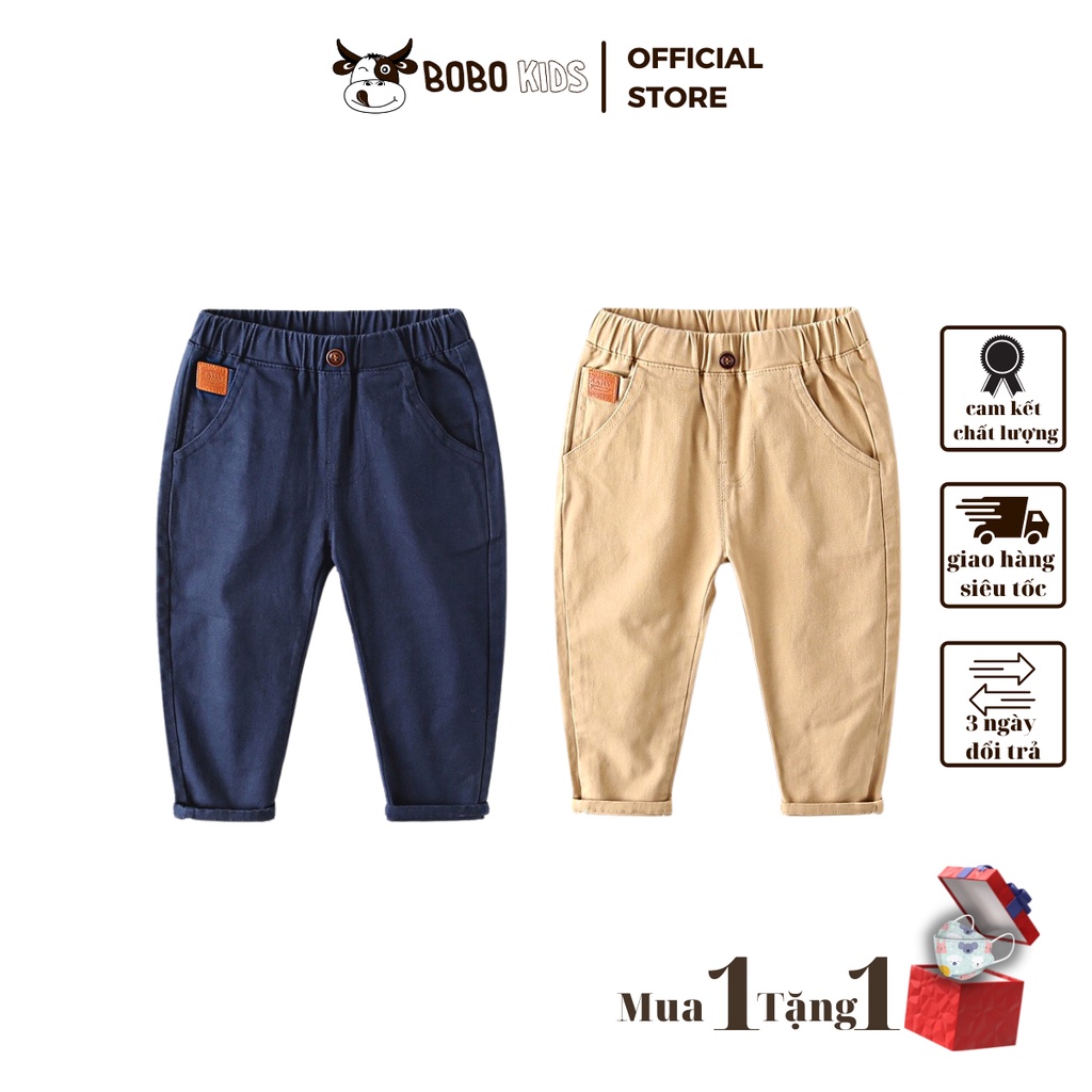 Quần Kaki Bé Trai BoBoKids Tag Túi Sành Điệu Cho Trẻ Em 1,5-10 Tuổi Phong Cách Thời Trang Hàn Quốc