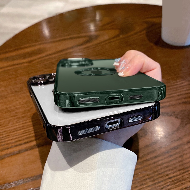 Ốp Điện Thoại Mềm Khoét Lỗ Logo Mạ Tản Nhiệt Chống Sốc Chống Bụi Cho iPhone 11 12 13 Pro max X XS MSX XR 7 8 plus SE 2020 2022