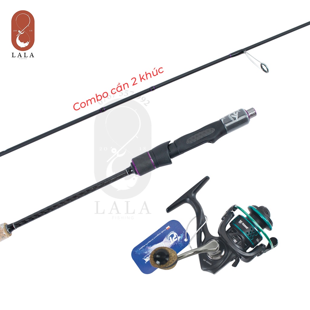 Combo Cần Pio BLACK WIDOW Carbon SP 1m5/1m65 (1 Khúc- Đọt đặc) + Máy Pio Sirius XD SR-500/800XD chính hãng