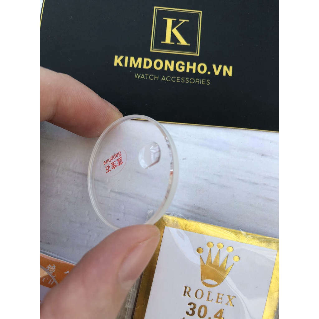 Kính Đồng Hồ Rolex Sapphire Nguyên Khối Chống Xước Size 304 295