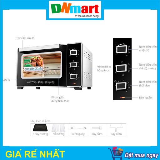 Lò nướng Sanaky VH3599N2D 35L vỏ inox