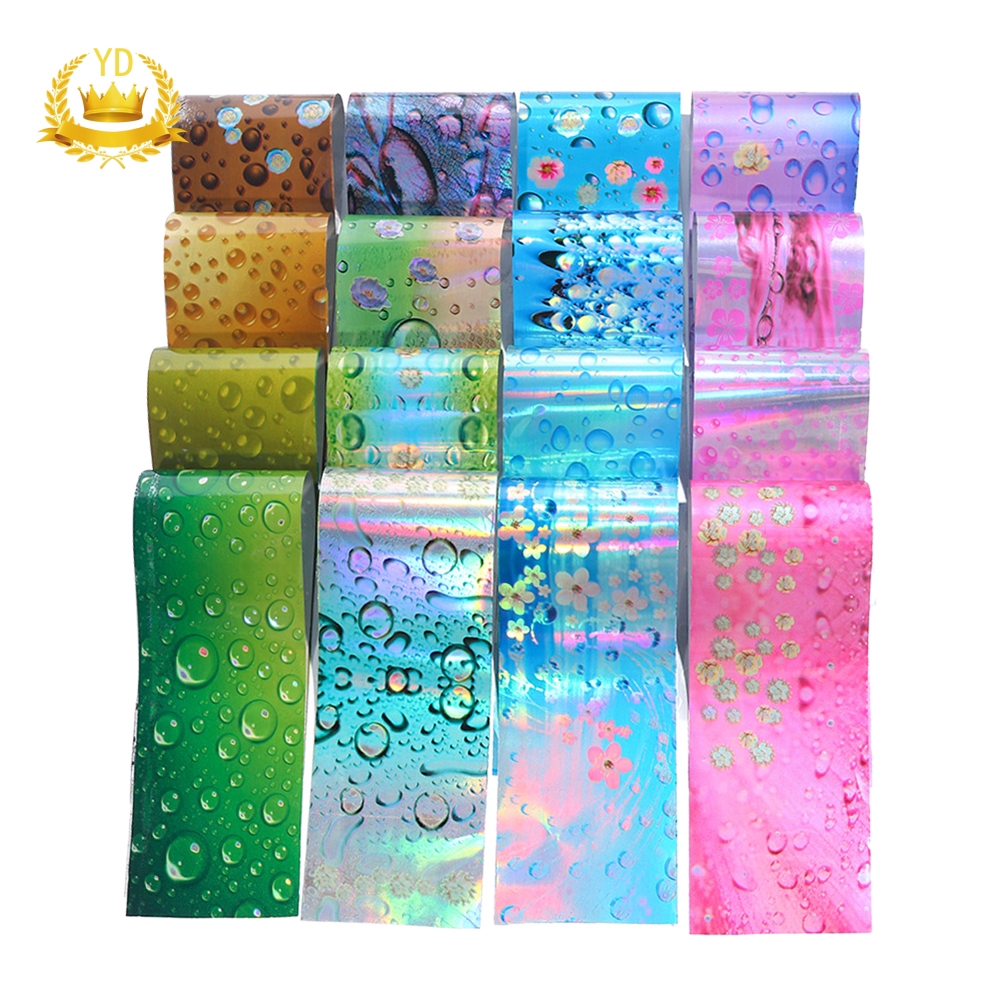 [Hàng mới về] Bộ 16 miếng dán trang trí móng nghệ thuật màu lập thể