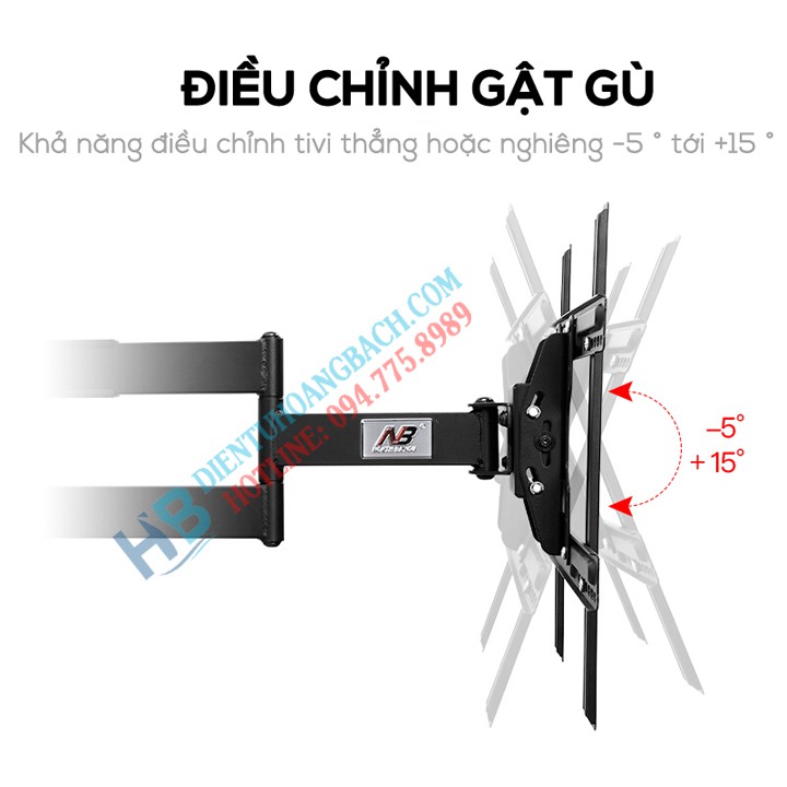 Giá treo tivi xoay vuông góc với tường NB SP2 40-70 inch