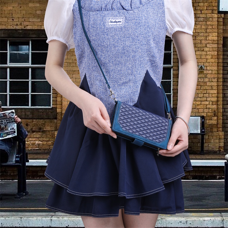 Bao Da Điện Thoại Dạng Ví Nắp Lật Nam Châm Có Ngăn Đựng Thẻ Và Dây Đeo Cho IPhone 6 6S 7 8 Plus 13 Pro Max Mini SE2 SE3