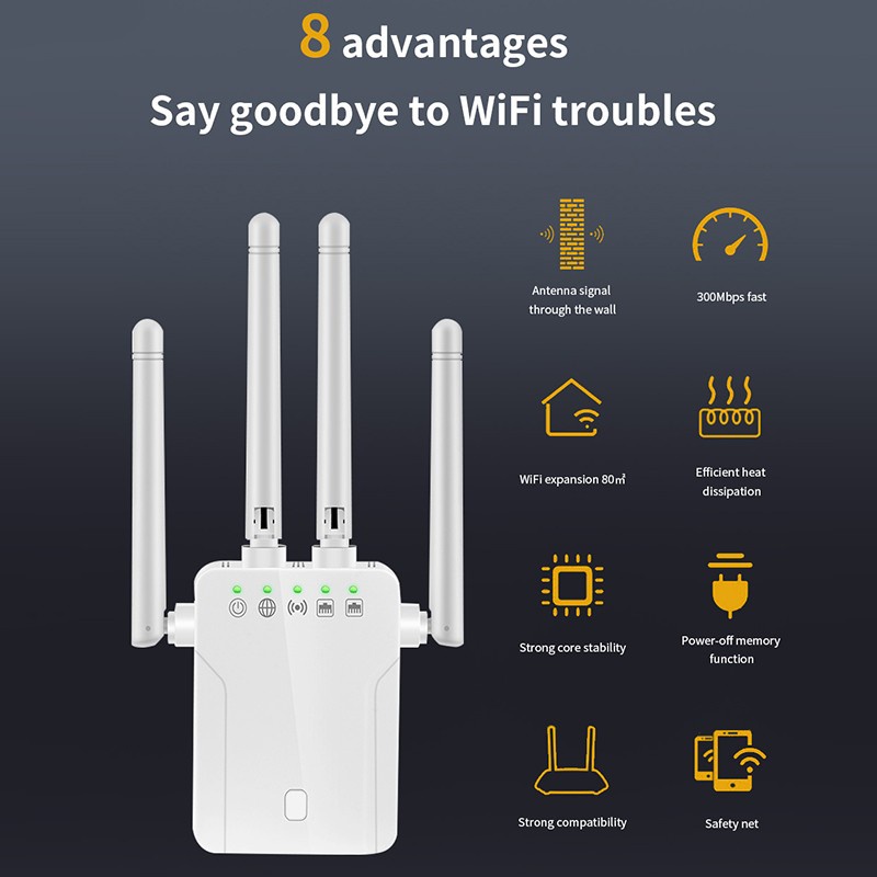 Bộ Khuếch Đại Tín Hiệu Wifi Không Dây M-95B 300M | WebRaoVat - webraovat.net.vn