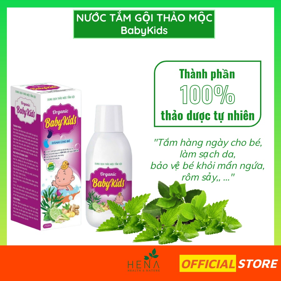 Nước tắm thảo dược cho bé BabyKid 250ml hoàn toàn tự nhiên