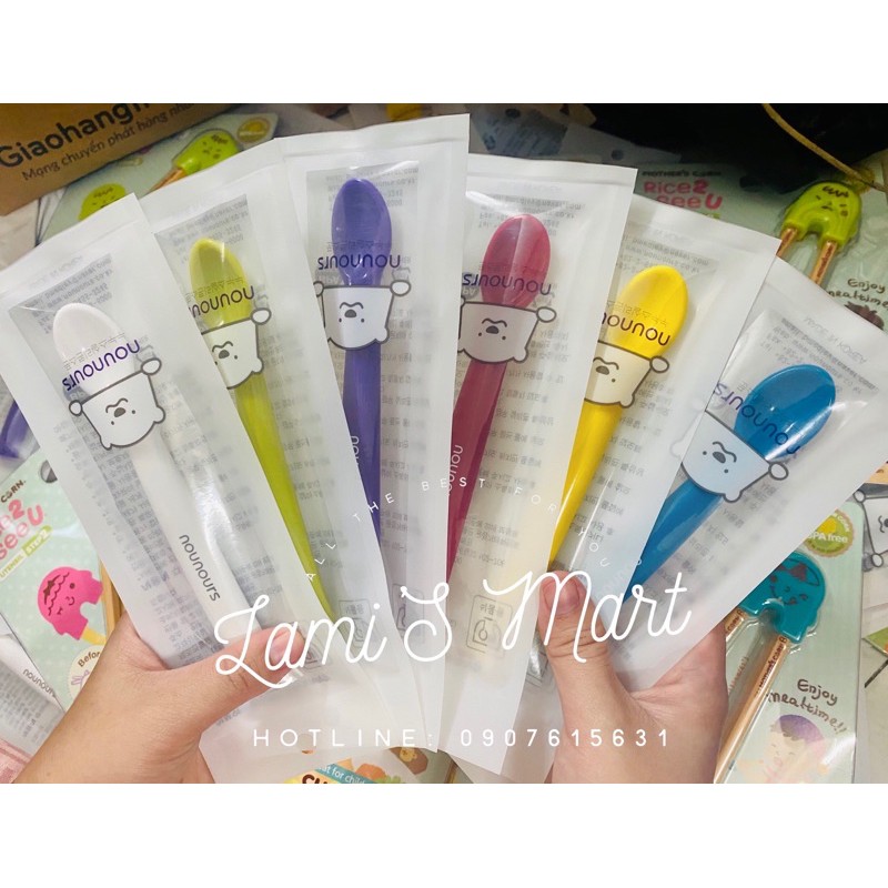 <có sẵn> THÌA MUỖNG ĂN DẶM SILICONE NOUNOURS NỘI ĐỊA HÀN QUỐC NOUNOURS [CHÍNH HÃNG][LAMIMART]