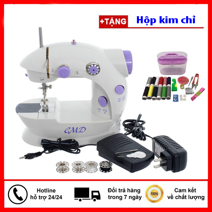 Máy khâu mini có vắt sổ, Máy may mini CMD nhập khẩu hoạt động êm ái