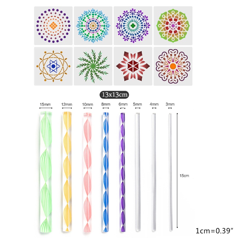 Set 29 Khuôn Acrylic Họa Tiết Mandala Dùng Để Hỗ Trợ Vẽ Đá