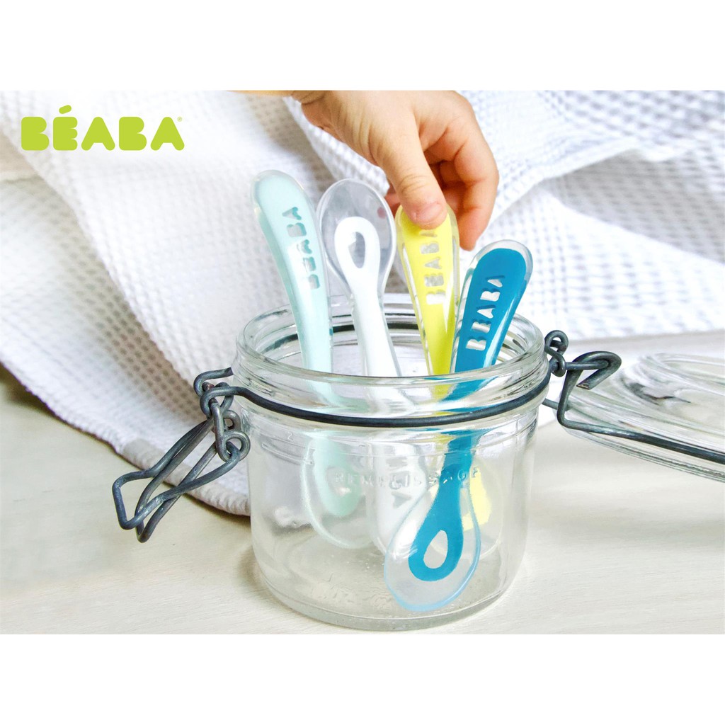 Thìa cầu vồng chống trượt Silicone Beaba