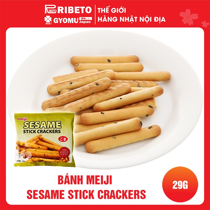 Bánh Meiji Sesame Stick Crackers 29g - Hàng Nhật nội địa