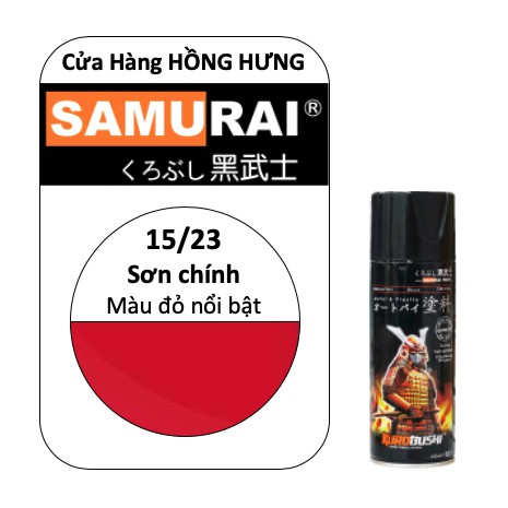 Sơn chính SAMURAI Màu đỏ nổi bật 400ml 15/23