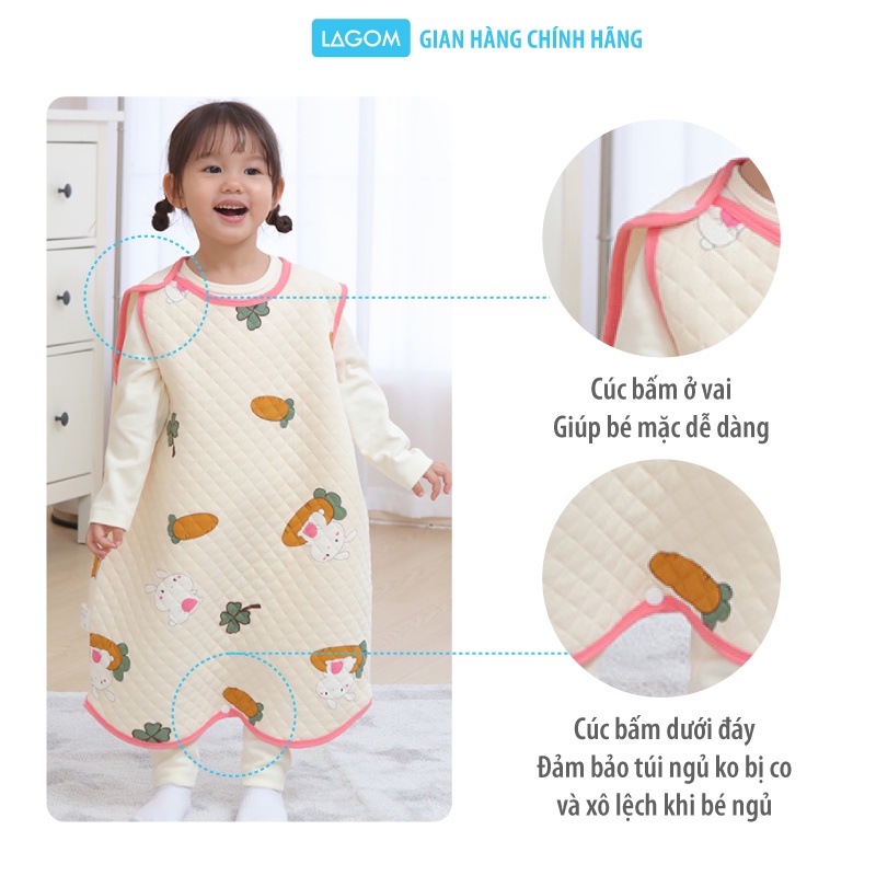 Túi Ngủ Mùa Đông Cho Bé 1-6 Tuổi, Cotton Trần Bông Cao Cấp