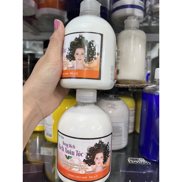 dung dịch kem kích xoăn  hair sille 450ml hỗ trợ kích xoăn khi hấn tóc giúp tóc mau quăn sóng mẩy ,giữ nếp lau ềm ko khô