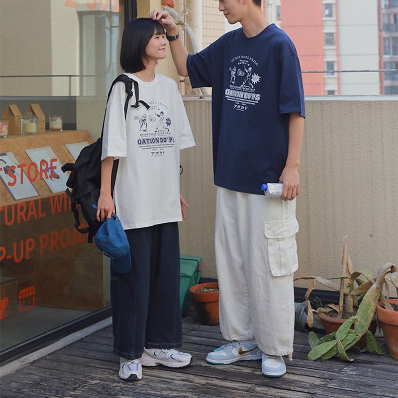 Áo phông nam nữ unisex tay lỡ thun form rộng teen cổ tròn oversize cotton DOPS giá rẻ màu đen trắng tee pull freesize