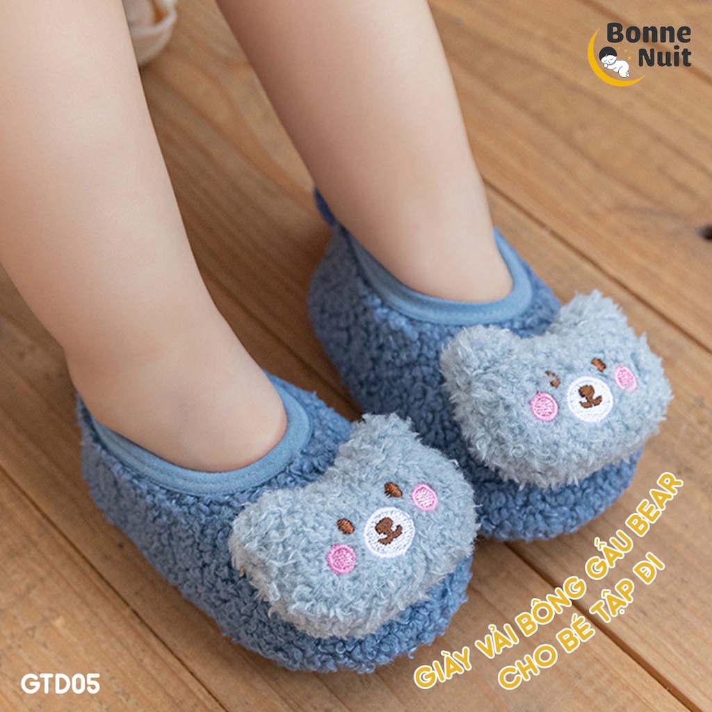 Giày vải bông Gấu bear cho bé tập đi