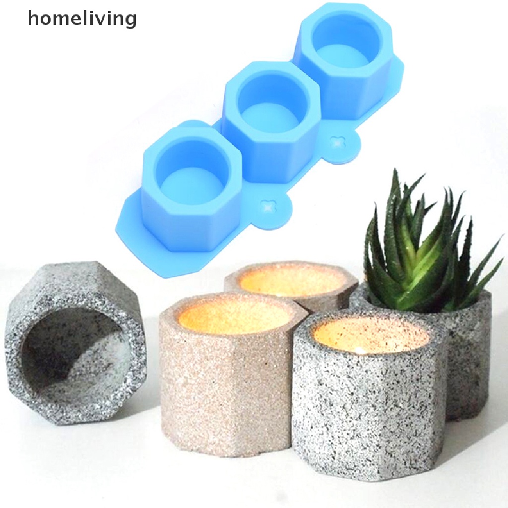 Khuôn Silicone Làm Chậu Hoa Xi Măng Kiểu Hình Học Tiện Dụng