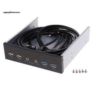 【OPHE】Dual USB 3.0 2.0 Port HUB HD Audio Metal Floppy Drive Expansion Front Panel