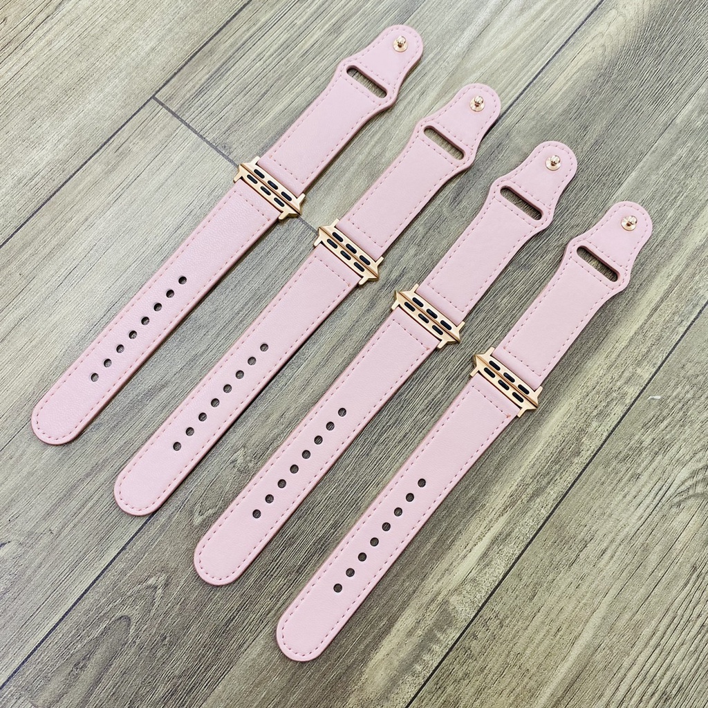 Dây da PU màu hồng cực dễ thương dành cho đồng hồ thông minh