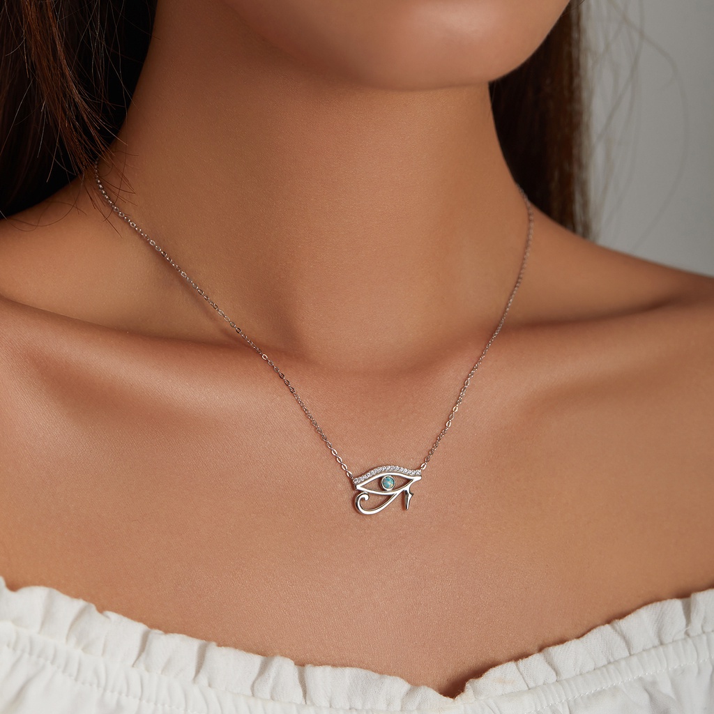 Bamoer Vòng cổ bạc 925 Mặt Thánh Giá Và Đôi Mắt Thần Thánh Phong Cách Vintage Lãng Mạn Cho Nữ