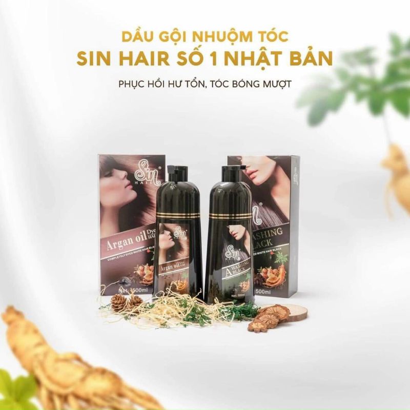 [HÀNG CHÍNH HÃNG] DẦU GỘI NHUỘM TÓC SIN HAIR SỐ1 NHẬT BẢN PHỤC HỒI HƯ TỔN BÓNG MƯỢT VÀ KHÔNG DÍNH DA ĐẦU