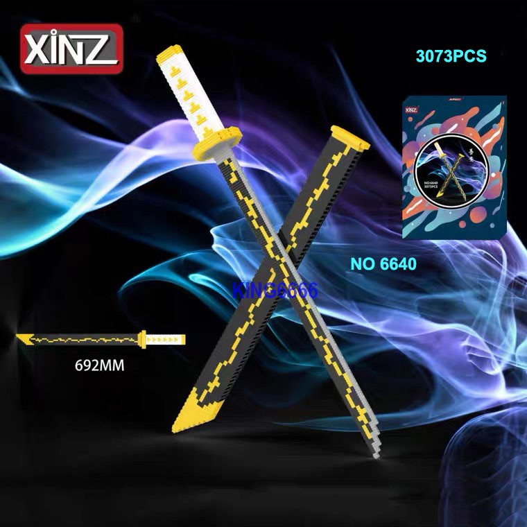 Xếp hình đồ chơi xếp hình kiếm Kimetsu No Yaiba lắp ráp rèn luyện trí thông minh xizai chuẩn