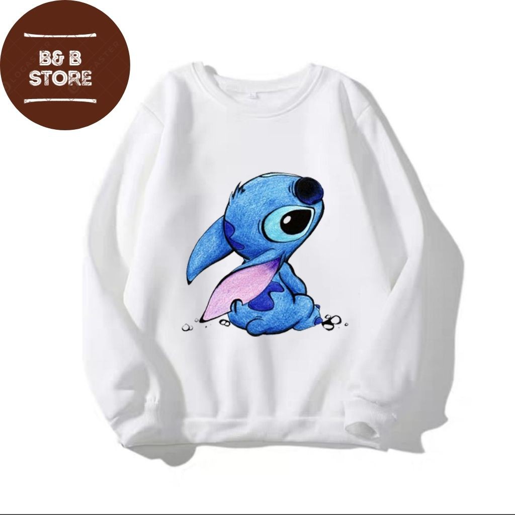 ÁO SWEATER NỈ UNISEX IN STITCH ÁO FORM RỘNG NAM NỮ NHIỀU MÀU