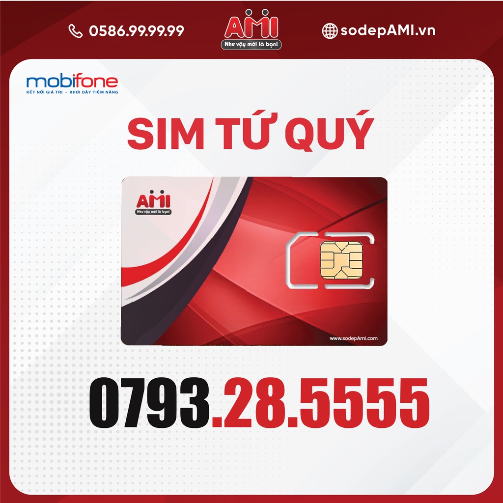 Sim Tứ Quý 5555 Mobifone Đẹp Hợp Tuổi Hợp Phong Thủy- Số đẹp AMI