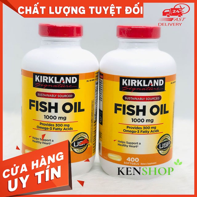 Dầu cá Fish Oil Omega 3 Kirkland của Mỹ (400 viên)
