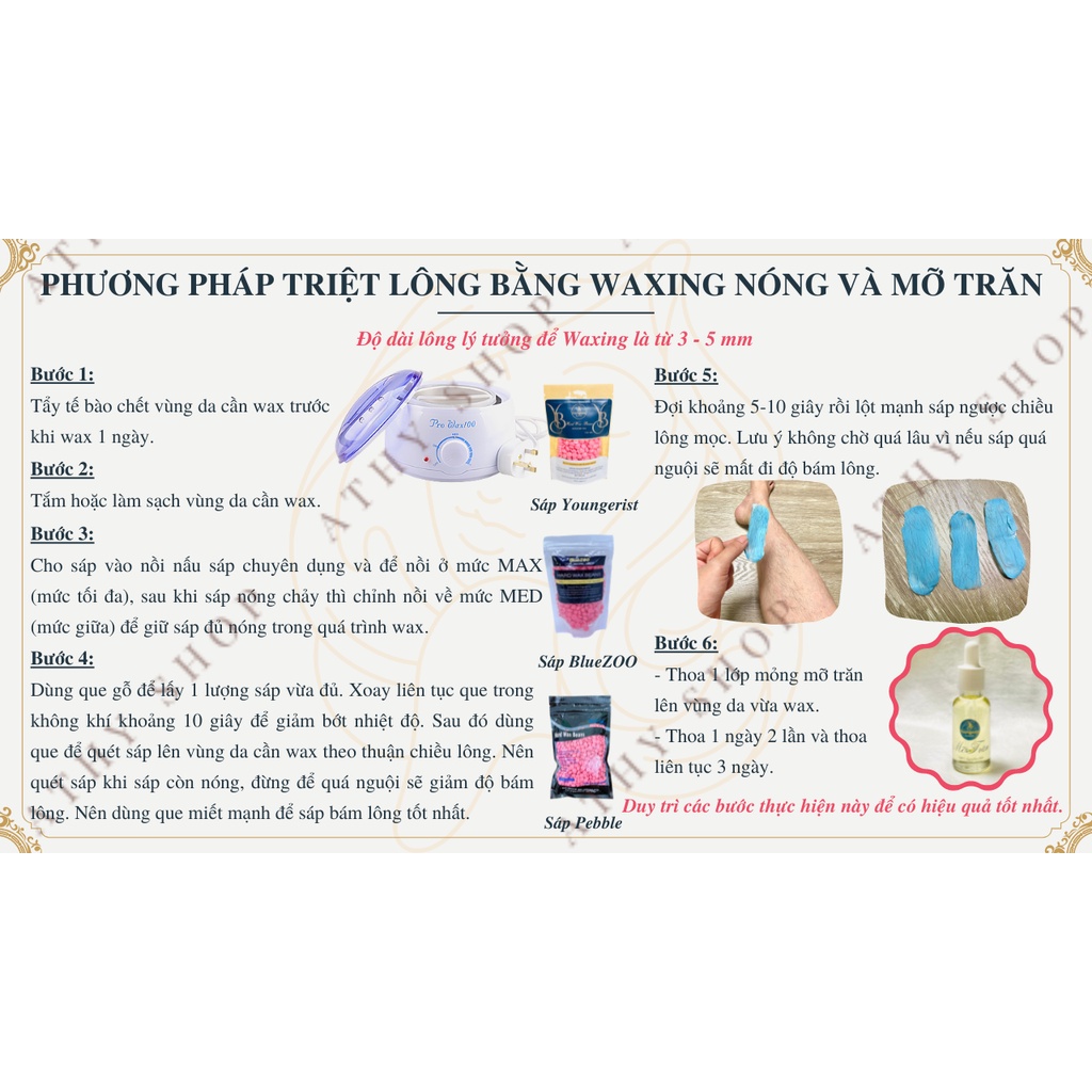 MỠ TRĂN NGUYÊN CHẤT YOUNGERIST TRIỆT LÔNG dung tích 20ML 50ML 100ML