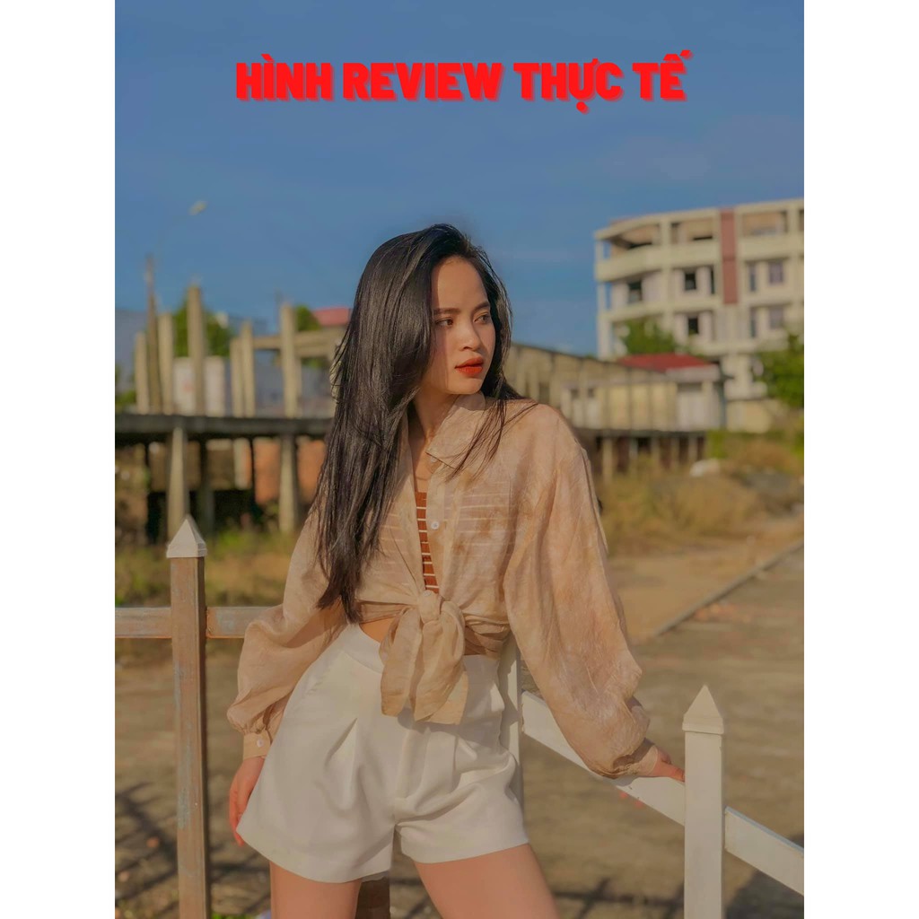 Áo sơ mi nữ loang màu GUMAC màu nâu freesize, đồ công sở thanh lịch sang trọng AB196 | BigBuy360 - bigbuy360.vn