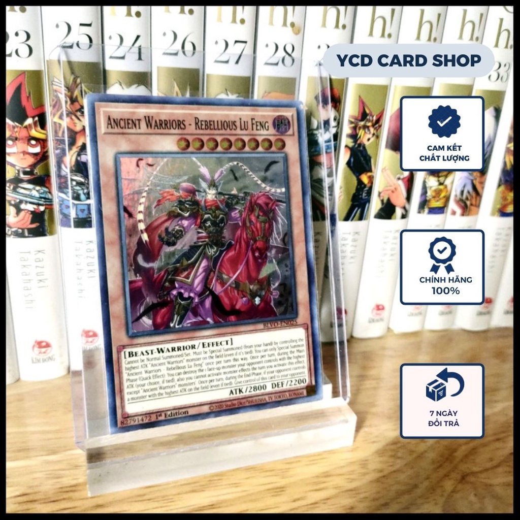 Thẻ bài yugioh chính hãng Ancient Warriors – Rebellious Lu Feng – Super Rare