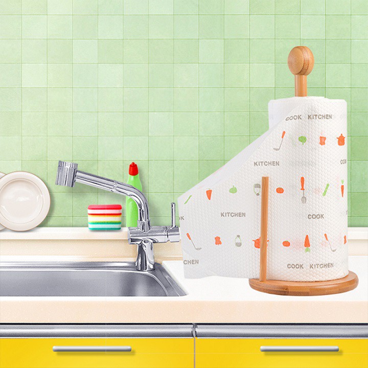 Cuộn giấy lau nhà bếp đa năng màu trắng 100% Rayon có thể giặt được