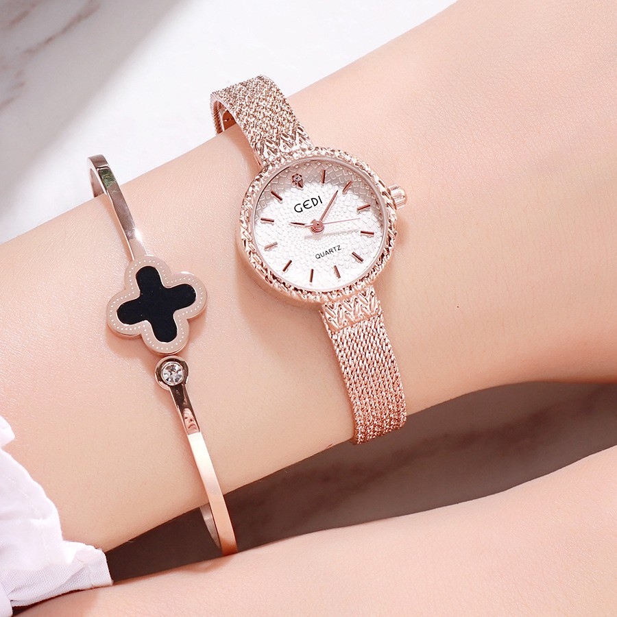 Đồng hồ nữ GEDI 71906 dây lụa mặt nhỏ thời trang Bán lẻ giá sỉ