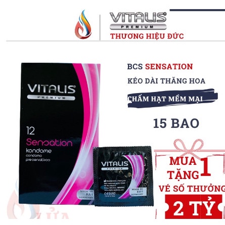 Bao cao su siêu mỏng Vitalis chính hãng Đức (Siêu Sale) nhiều gel tăng khoái cảm kéo dài thời gian quan hệ