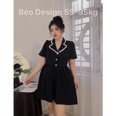 Đầm Vest Nút Phối Cổ Bèo Bigsize