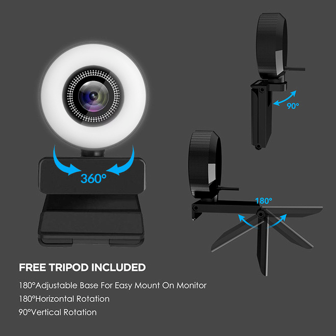 Full HD 4K Webcam 2K Web Camera Tự động lấy nét với Micrô cho PC Máy tính xách tay 1080P Web Cam cho Hội nghị Nghiên cứu Trực tuyến Youtube | BigBuy360 - bigbuy360.vn