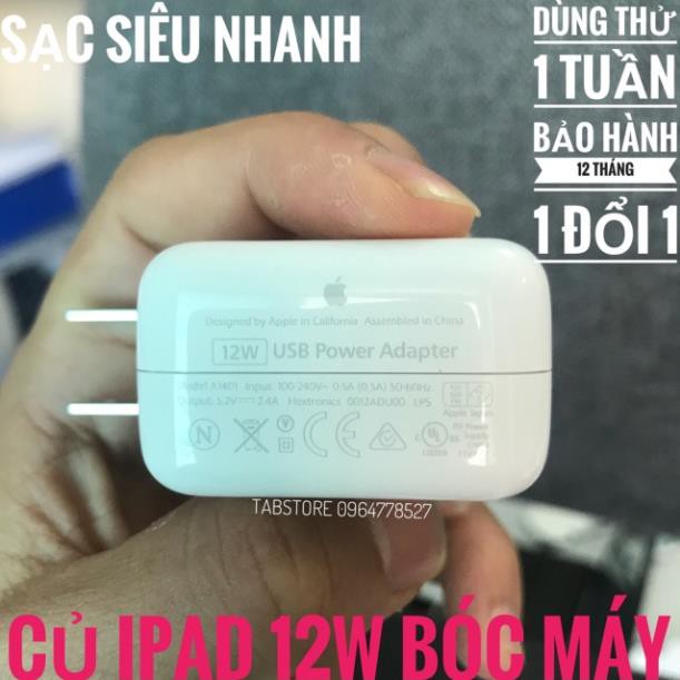 Mua ngay Củ Sạc IPAD 12w Zin Bóc Máy (Tặng Hộp Đựng) [Giảm giá 5%]