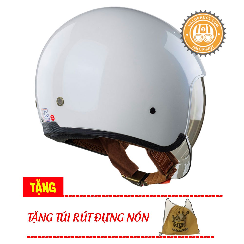 Nón bảo hiểm 3/4 kính âm Royal M139 Trắng ngọc trai