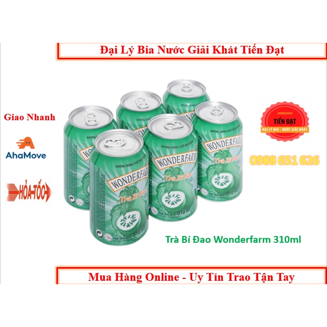 Lốc 6 Lon Trà Sâm Bí Đao Wonderfarm Lon 310ml / Chai 280ml Date Luôn Mới