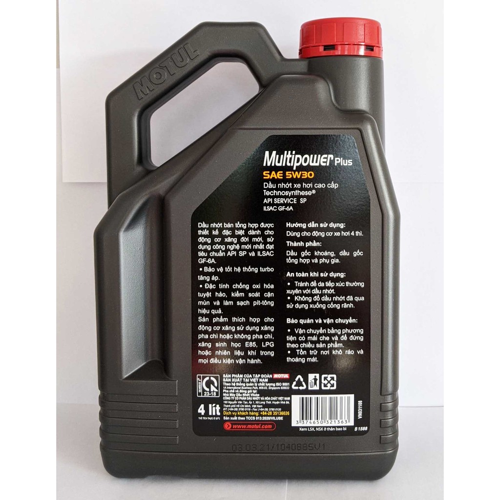 Nhớt MoTul MultiPower Plus 5W30 API Sp Cao Cấp Cho Xe Hơi Máy Xăng