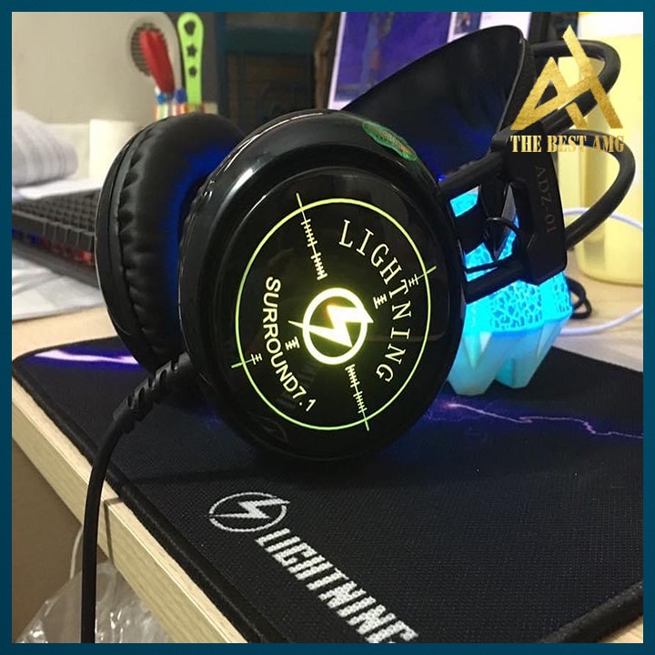 Tai Nghe Máy Tính Có Mic Gaming Led Rgb Headphone Chụp Tai Lightning ADZ01 Tai Nghe Laptop PC Nghe Nhạc Chơi Game Có Dây