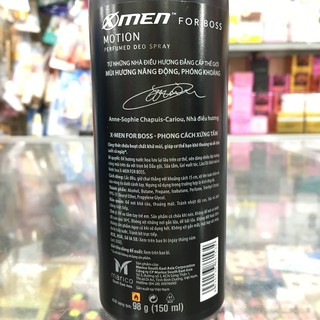 Xịt Khử Mùi X-Men For Bos Motion 150ml