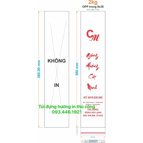 túi đựng hương nhang in theo yêu cầu