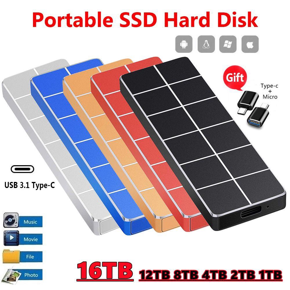 MYRON 2TB 4TB 8TB 16TB Laptop Mobile Hard Disk Phone USB 3.1 Type-C M.2 SSD Portable High Speed Solid State Drive Tablet External Storage/Multicolor | BigBuy360 - bigbuy360.vn