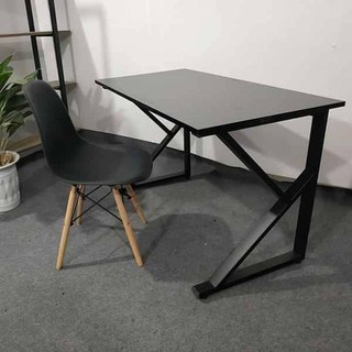 Bàn làm việc chữ K, bàn học, bàn chơi game chân sắt mặt vân gỗ - kích thước 120x60x75cm