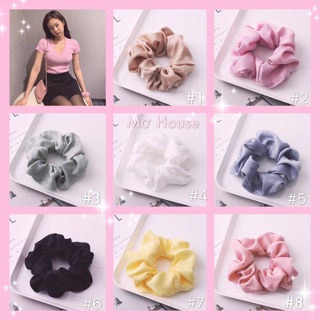 Cột tóc scrunchies trơn nhũ