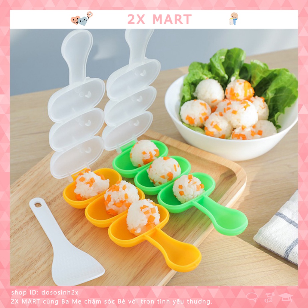 Dụng cụ tạo cơm bento khuôn lắc cơm nắm cho bé kèm thìa