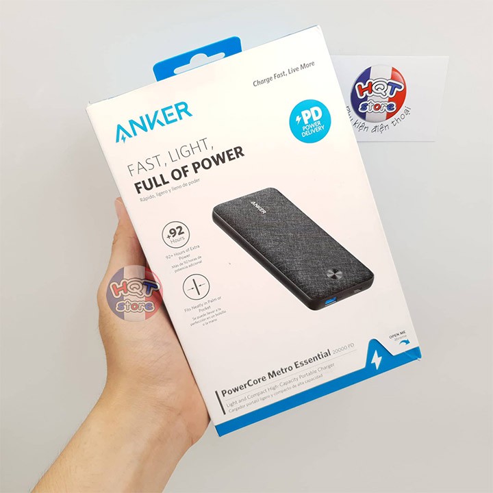 Pin sạc dự phòng sạc nhanh Anker Powercore Metro Essential 20000 PD chính hãng Hàng N